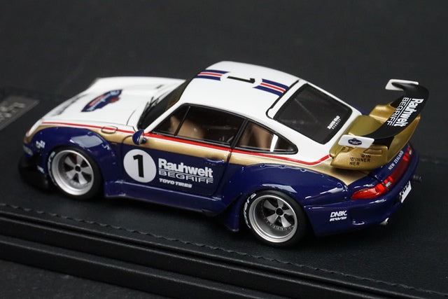 1:43 ignition model IG2171 RWB 993 #1 White / Gold / Blue model car