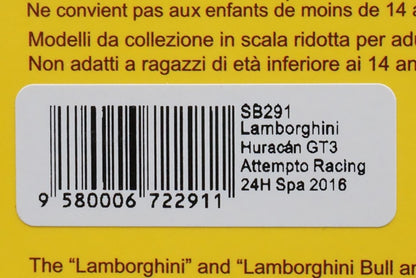 1:43 SPARK SB291 Lamborghini Huracan GT3 Attempto Racing SPA24h 2016 #100