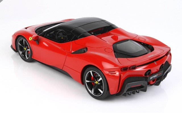 P18196C BBR 1:18 Ferrari SF90 Spider CLOSED ROOF Rosso Corsa 322/Base in eco-leather without case