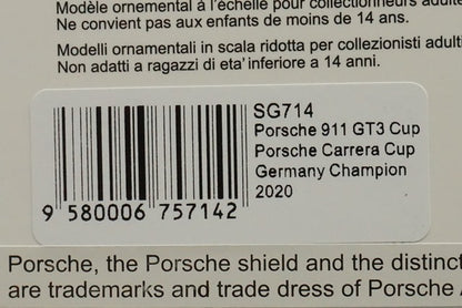 1:43 SPARK SG714 Porsche 911 GT3 Carrera Cup Germany Winner 2020 #25