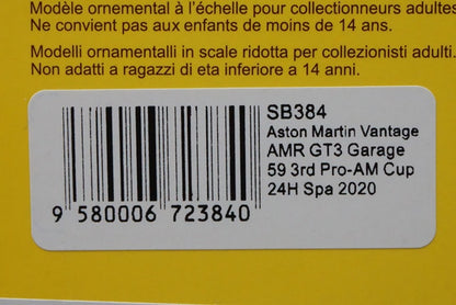 1:43 SPARK SB384 Aston Martin Vantage AMR GT3 Garage 59 3rd Pro-Am Cup SPA 2020 #188