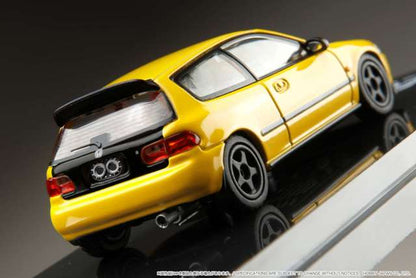 HJ642017AY Hobby JAPAN 1:64 Honda Civic EG6 JDM Style Custom Version / with Engine Display Model Yellow