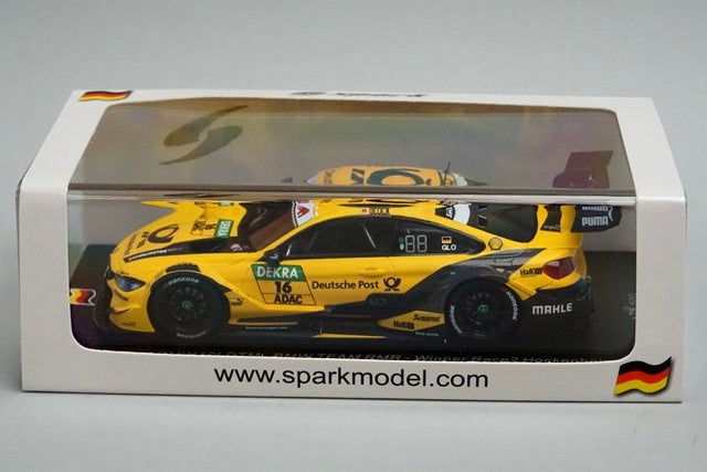 1:43 SPARK SG635 Deutsche Post BMW M4 DTM BMW TEAM RMR Hockenheim Race 2 Winner T.Glock 2018 #16