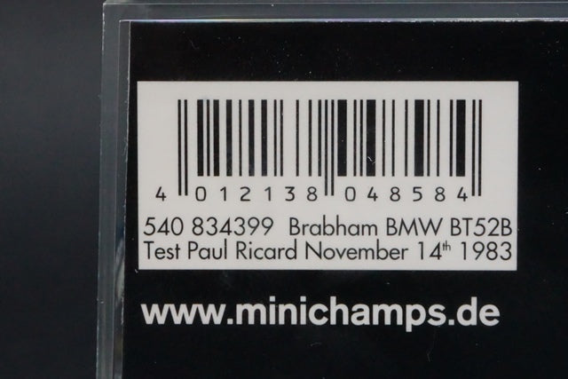 1:43 MINICHAMPS 540834399 Brabham BMW BT52B A.Senna Test Paul Ricard 1983 #5 ASC No.18