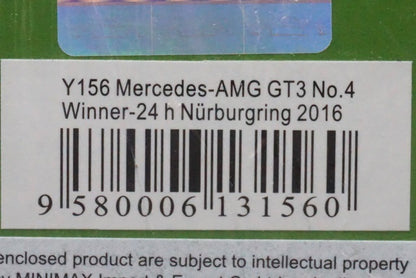 1:64 SPARK Y156 Mercedes AMG GT3 Team Black Falcon Nurburgring 2016 Winner #4