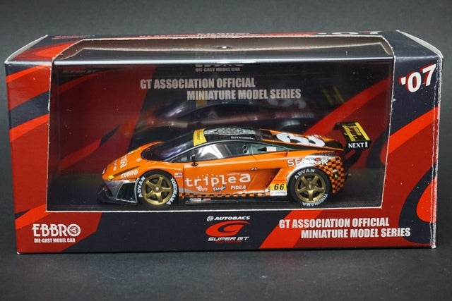 1:43 EBBRO 43963 Triple a Gallardo RG-3 Super GT300 2007 #66 Orange model car