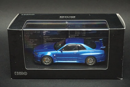 1:43 EBBRO 44148 Nissan Skyline GT-R R34 V Spec II Metallic Blue