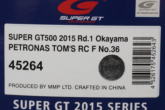 1:43 EBBRO 45264 PETRONAS TOM'S RC F Super GT500 Round 1 Okayama 2015 #36