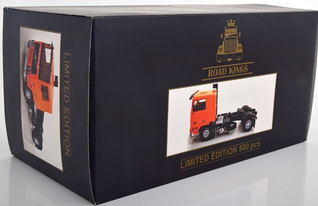 RK180035 ROAD KINGS 1:18 Volvo F10 1977 Orange/Black with Decal Set