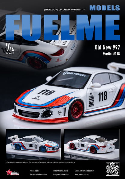 FM64006PG-A Fuelme Models 1:64 Porsche OLD NEW 997 Martini #118 model car