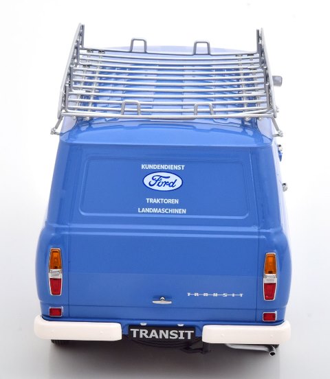 KKDC180494 KK Scale 1:18 Ford Transit Delivery Van 1970 Kundendienst Ford with Roof Rack Light Blue/White