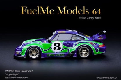 FM64002-RWB993-06B Fuelme Models 1:64 Porsche RWB 993 Royal Ocean ver.2