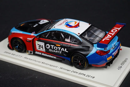 1:43 SPARK SB201 BMW M6 GT3 Walkenhorst Motorsport SPA 24h Winner 2018 #34