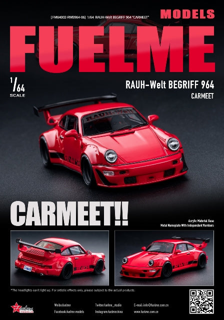 FM64002-RWB964-06 Fuelme Models 1:64 Porsche 911 RWB 964 CARMEET Red