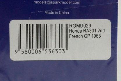 1:43 SPARK ROMU029 Honda RA301 French GP 1968 #16 John Surtees model car