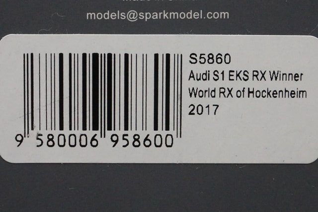 1:43 SPARK S5860 Audi S1 EKS RX #1 winner World RX of Hockenheim 2017 model car