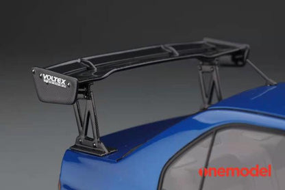 20C03-22 onemodel 1:18 Mitsubishi Voltex EVO IX Carbon Bonnet Version Blue