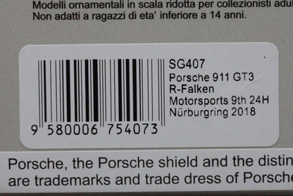 1:43 SPARK SG407 Porsche 911 GT3 R-Falken Nurburgring 24h 2018 #44