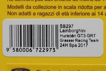 1:43 SPARK SB297 Lamborghini Huracan GT3 GRT Grasser Racing Team SPA 24h 2017 #63