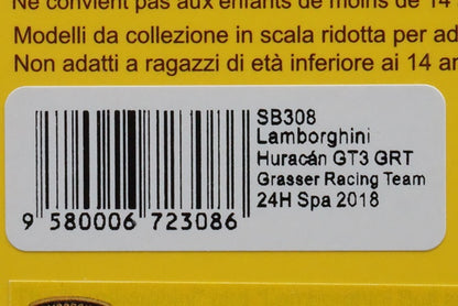 1:43 SPARK SB308 Lamborghini Huracan GT3 GRT Grasser Racing Team SPA 24h 2018 #63