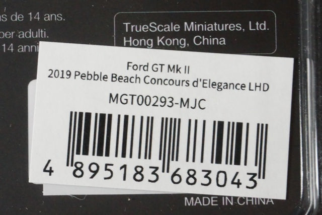 1:64 TSM MINI-GT MGT00293-MJC Ford GT Mk II Pebble Beach Concours d'Elegance 2019 LHD North America Limited Chase Car