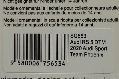 1:43 SPARK SG653 Audi RS 5 DTM Audi Sport Team Phoenix L.Duval 2020 #28
