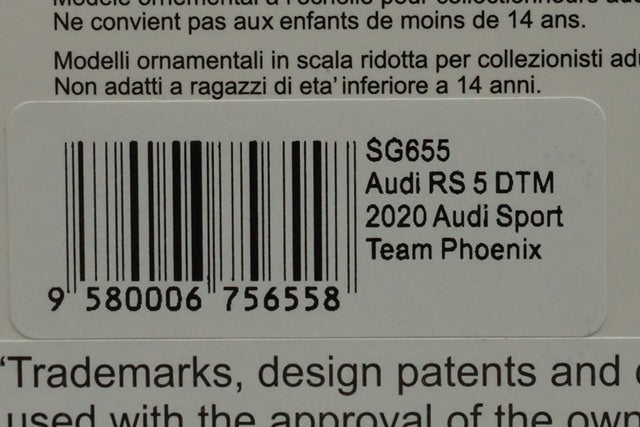 1:43 SPARK  SG655 Audi RS 5 DTM Audi Sport Team Phoenix M.Rockenfeller 2020 #99 model car