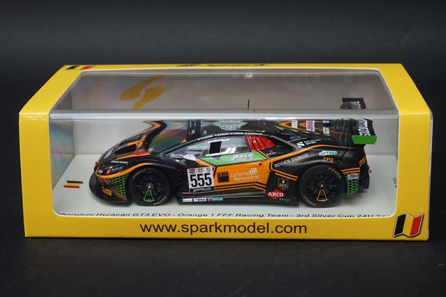 1:43 SPARK SB386 Lamborghini Huracan GT3 EVO Orange 1 FFF Racing Team Silver Cup