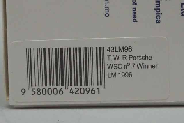 1:43 SPARK 43LM96 T.W.R Porsche WSC Le Mans 24h 1996 #7