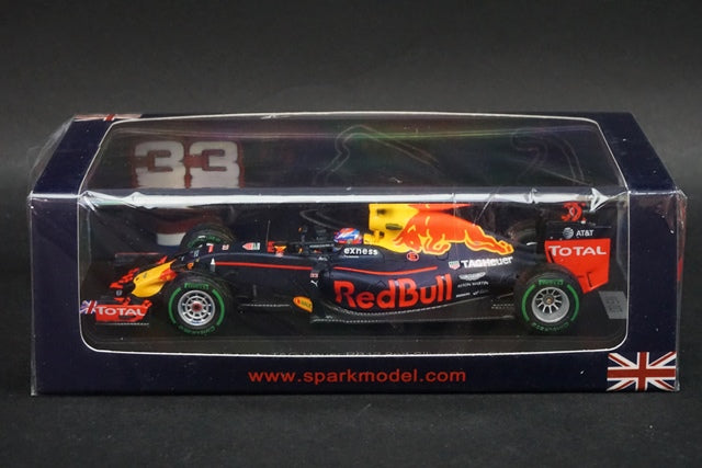 1:43 SPARK AM33SP1 Red Bull Racing TAG Heuer RB12 2nd Silverstone GP M.Verstappen 2016 #33