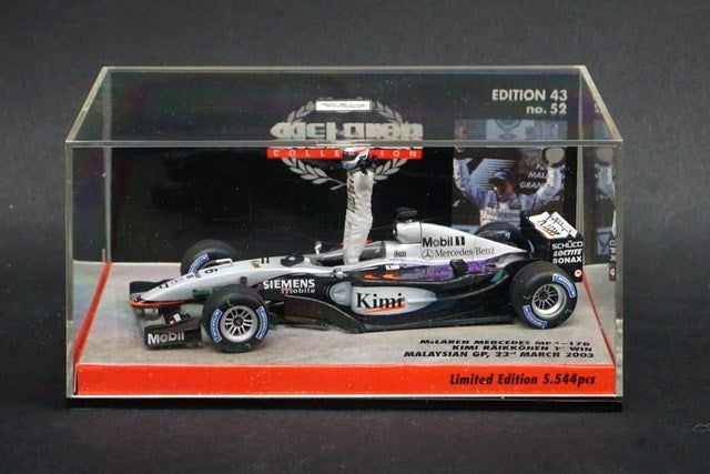 1:43 MINICHAMPS530034326 McLaren Mercedes MP4-17D Malaysia GP 2003/3/23 Winner #6 K.Raikkonen