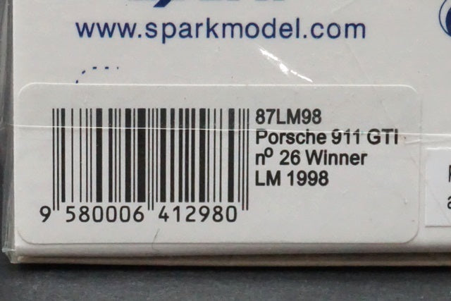 1:87 SPARK 87LM98 Porsche 911 GT1 LM Le Mans 1998 Winner #26