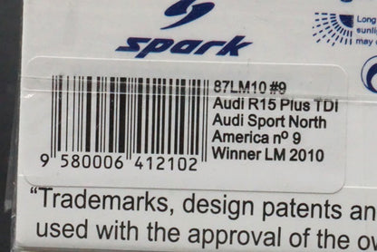 1:87 SPARK 87LM10 Audi R15 PlusTDI Audi Sport North America LM Winner Le Mans 2010 #9