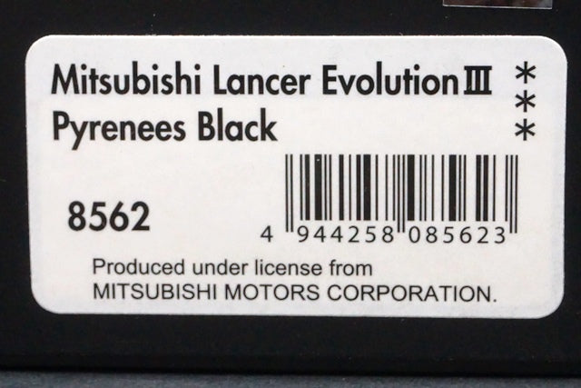 1:43 HPI 8562 Mitsubishi Lancer Evolution III Pyrenees Black model car