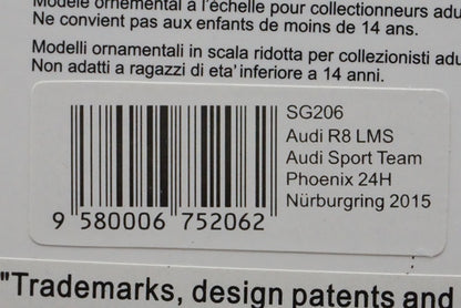 1:43 SPARK SG206 Audi R8 LMS Nurburgring 24h 2015 #1 Phoenix model car