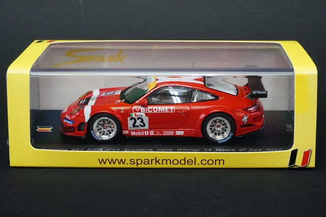 1:43 SPARK SB001 Porsche 997 RSR Scuderia Italia Winner SPA 24h 2010 #23