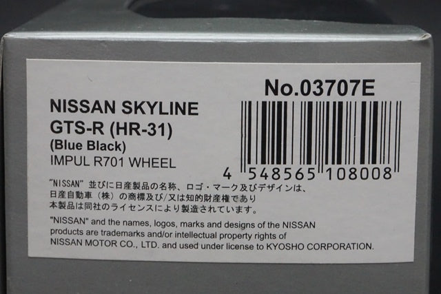 1:43 KYOSHO K03707E Nissan Skyline GTS-R (HR-31) IMPUL R701 WHEEL Blue Black