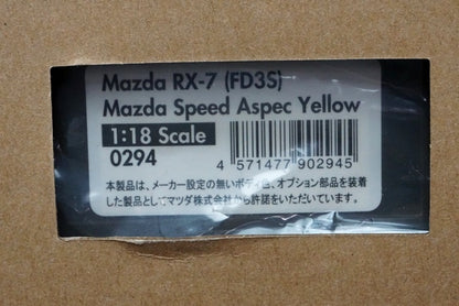 1:18 ignition model IG0294 Mazda RX-7 Speed Aspec Yellow model cars