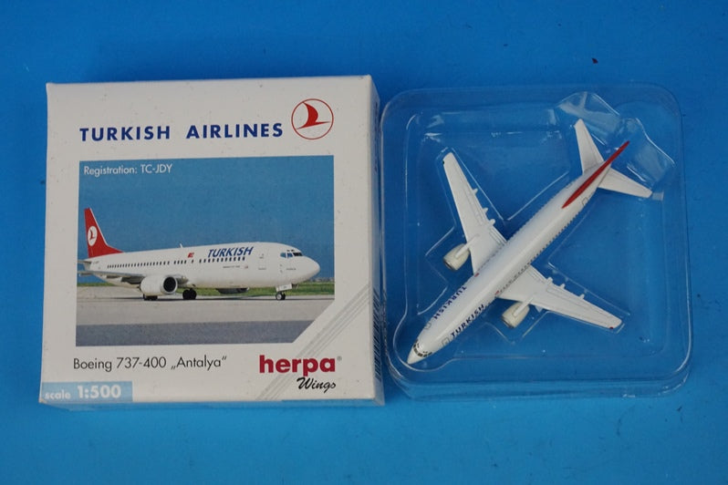 1:500 B737-400 Turkish Airlines Antalya TC-JDY 501316 Herpa Airplane model