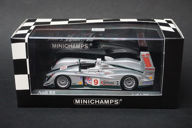 1:43 MINICHAMPS 400031399 Audi R8 Sebring 12h 2003 #9 Salo/Kane/McCartny model car