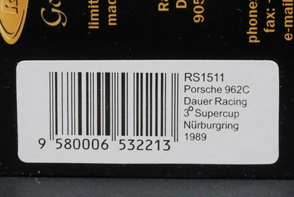 1:43 SPARK RS1511 Raceland Porsche 962C Dauer Racing Supercup Nurburgring 1989 #6