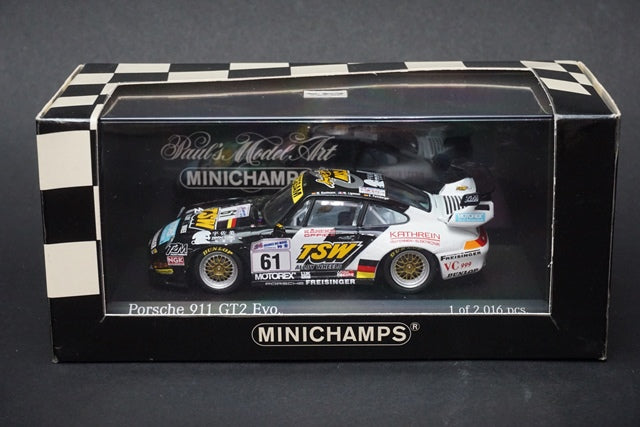 1:43 MINICHAMPS 430996761 Porsche 911 GT2 Evo Le Mans 24h Team Freisinger 1999 #61 Palmenb/Kaufm/Ligonnct model car