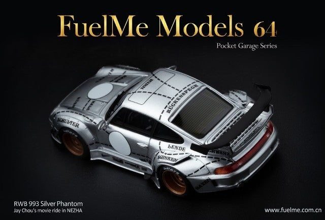 FM64002-RWB993-11B Fuelme Models 1:64 RWB 993 Silver Phantom Sliver Pig