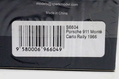 1:43 SPARK S6604 Porsche 911 Monte Carlo Rally 1966 #50