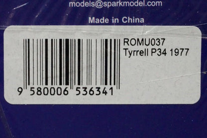 1:43 SPARK ROMU037 Tyrrell P34 Japan GP 1977 #3 R.Peterson ROMU