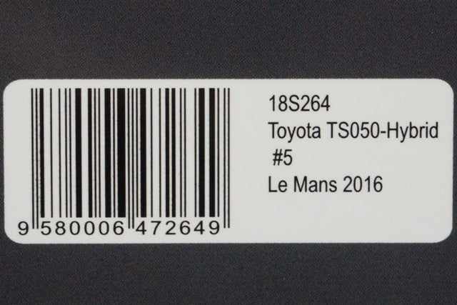 1:18 SPARK 18S264 Toyota TS050 Hybrid #5 LMP1 HY LM 2016 Toyota Gazoo Racing