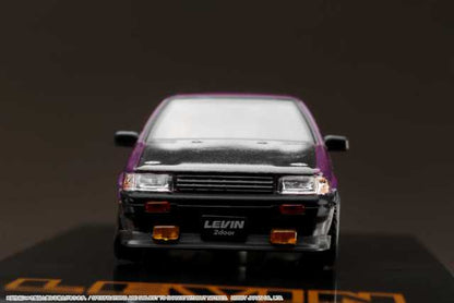 HJ641035CP Hobby JAPAN 1:64 Toyota Corolla Levin 2door AE86 Carbon Bonnet Purple / Black Custom Color