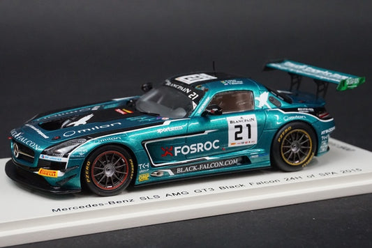 1:43 SPARK SB111 Mercedes Benz SLS GT3 Black Falcon 24h SPA 2015 #21 model car