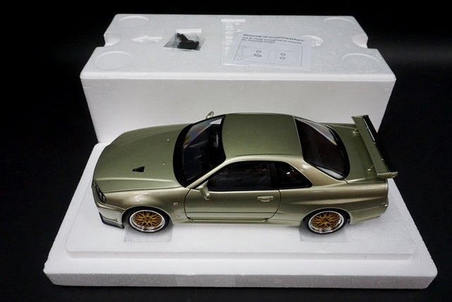 1:18 AUTOart 77405 Nissan Skyline GT-R R34 V-SPEC II Ner BBS LM Wheel version Millennium Jade