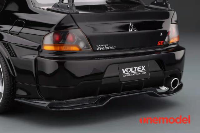 20C03-25 onemodel 1:18 Mitsubishi Voltex EVO IX Carbon Bonnet Version Black